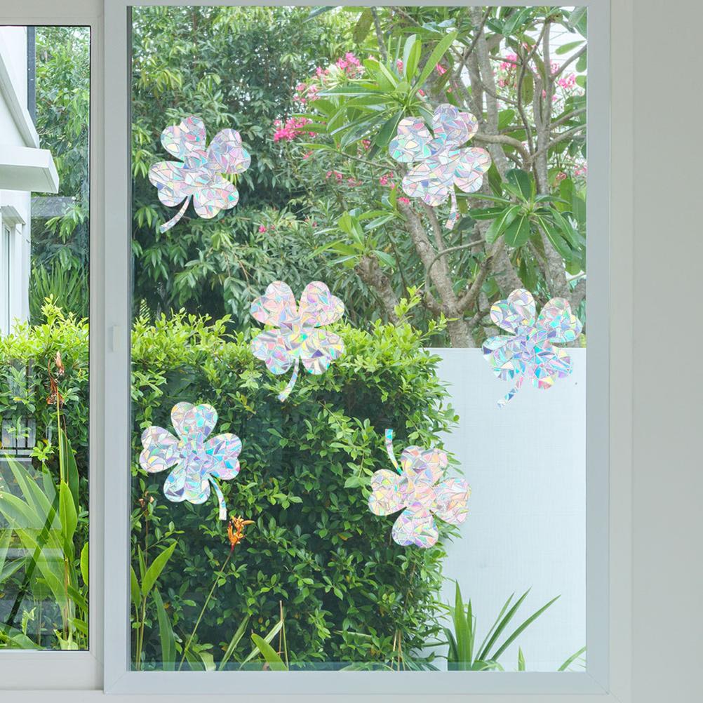 6Pcs Rainbow Suncatcher Window Clings Anti Collision Window Stickers Decals for Birds