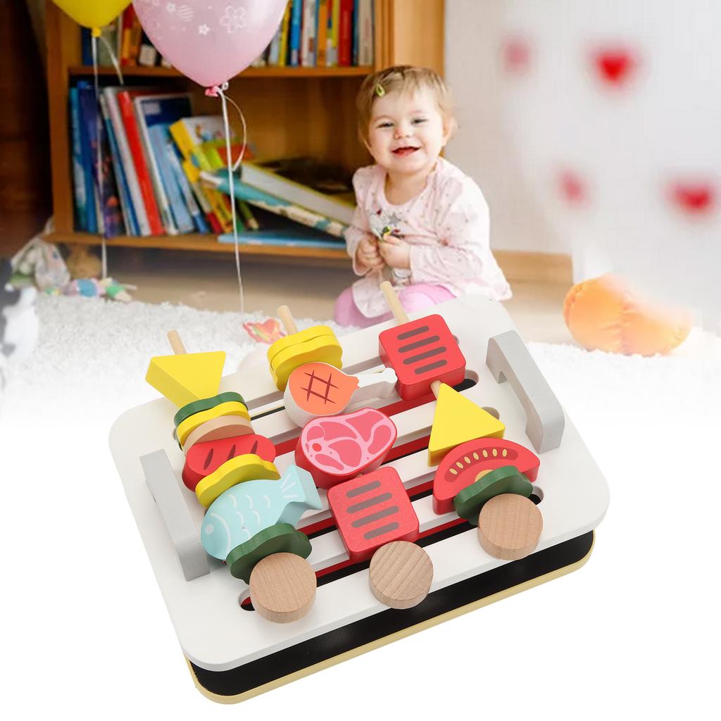 Wooden Simulation Grill Set Role Play Game Cooking Imaginative Wooden Pretend Grill Toys