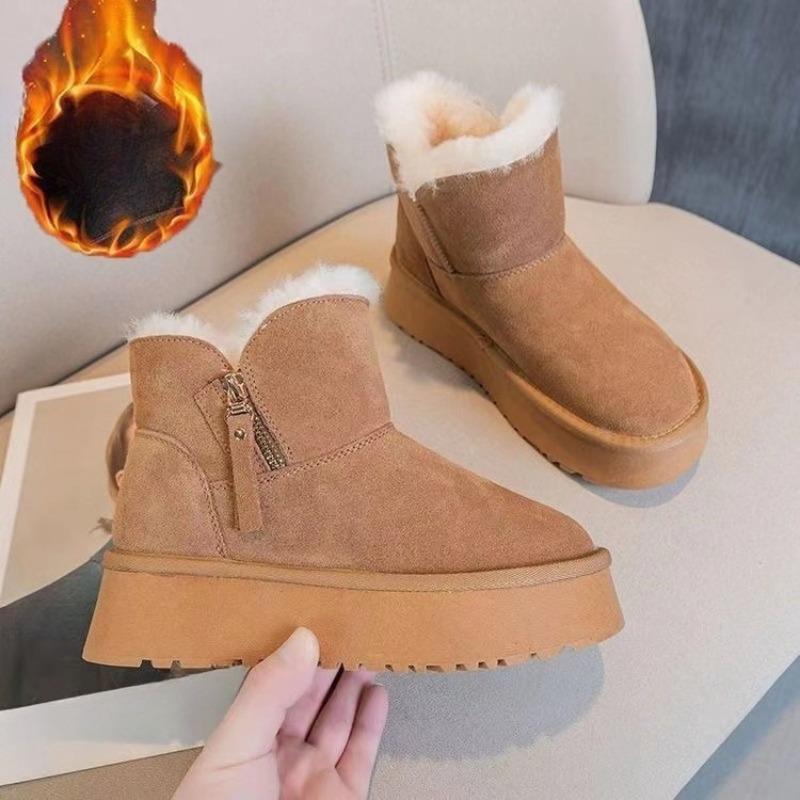 Soft-soled Snow Boots, Fleece and Thickened Warm Shoes, Women's Thick-soled Bread Shoes, Cotton Shoes