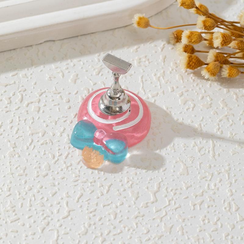 Cute Fruit Strawberry Tray Chess Magnetic Nail Tips Display Stand Acrylic Show Nail Holder Practice Gel Polish Fake Nail Showing