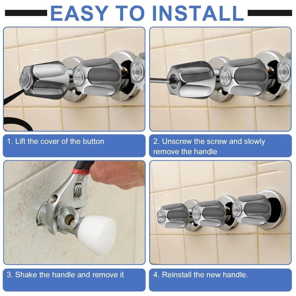 Hot Cold Shower Knob Zinc Zinc Zinc Alloy Faucet Handle Faucet Handle Kit Shower Knobs  Bathroom Use