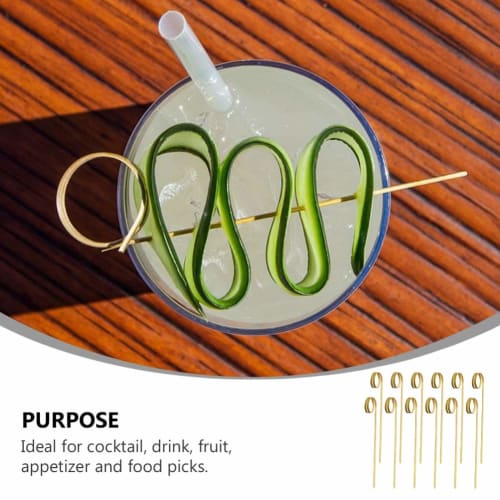 OUNONA 100pcs Cocktail Picks Star Sticks Bamboo Knot Picks Fruit Sandwich Party Supplies Bar Party BBQ Snacks Bamboo Skewers Club Sandwich Martini App