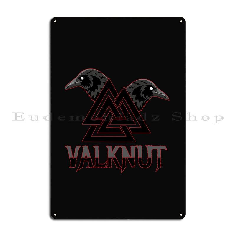 Один Ворон Викинг Валькнут Ворон Одина Валькнут Водан Викинг Нордический Металл Создать Настенный Дизайн Таблички Бар Пещера Жестяная Табличка Постер 20x30cm（7.8x11.8inch）