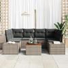 VidaXL 7-piece Garden Sofa Set with Grey Cushions In Poly Rattan and Acacia 3356578
