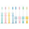 4pcs/Set Baby Kids Training Soft-Bristled Suction Stand Toothbrushes for Kids Children with Thick Ru