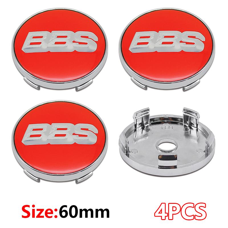 4 Stück 56+60mm Auto Radnabenabdeckung Aufkleber Felgenabdeckung Emblem Abzeichen modifiziertes Fahrzeuglabel Aufkleber Für bbs Reifenmittel Aufkleber