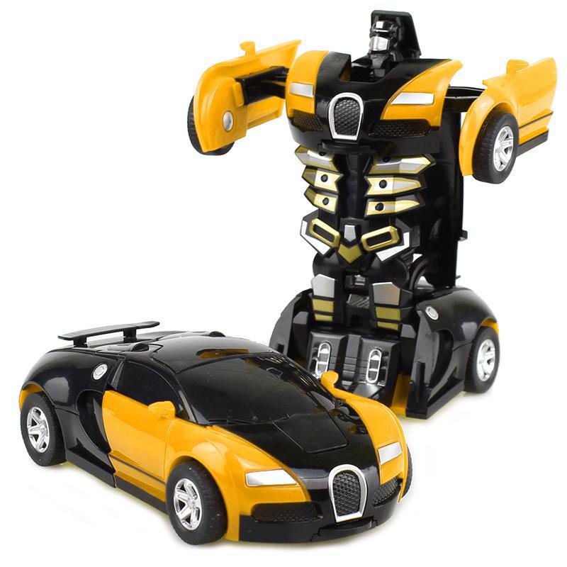 Popular Children's Deformed Toy Robot and Car Set for Educational Play At Street Markets and Night Stalls.