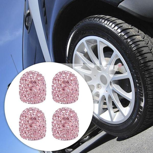 4 Adet Kristal Araba Lastiği Vana Kapakları Elmas Moda Araba Aksesuarları Bling Araba Takıları Bling Otomobil Parçaları