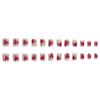 Pack Of 24 Artificial Nail Featuring 3D Textured Glitters Hearts French Design For Home Nail Art Multiple Sizes Included