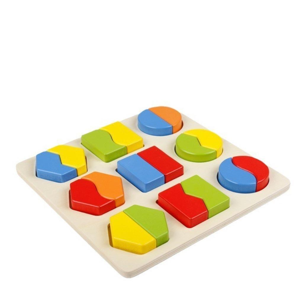 Children's Early Education Educational Wooden Toy Color Geometric Shape Puzzle Shape Building Block Matching Toy