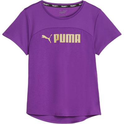 Fit Ultrabreathe Logo Spliced Comfortable Short Sleeve Regular T-Shirt Women Tops Purple Gold 523844-28