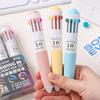1/3pcs Colorful Drawing Ballpoint Pen 0.5mm 10 In 1 Roller Ball Pen Spot Liner Marker Highlighter Office School