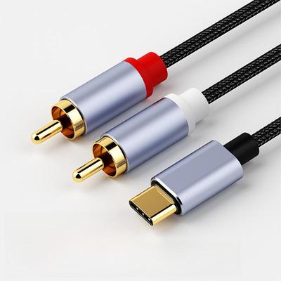 Typ-C Dual-Lotus Audio-Adapter für Huawei und Apple Handys: 1,2m Verstärker-Lautsprecher-Verbindungskabel