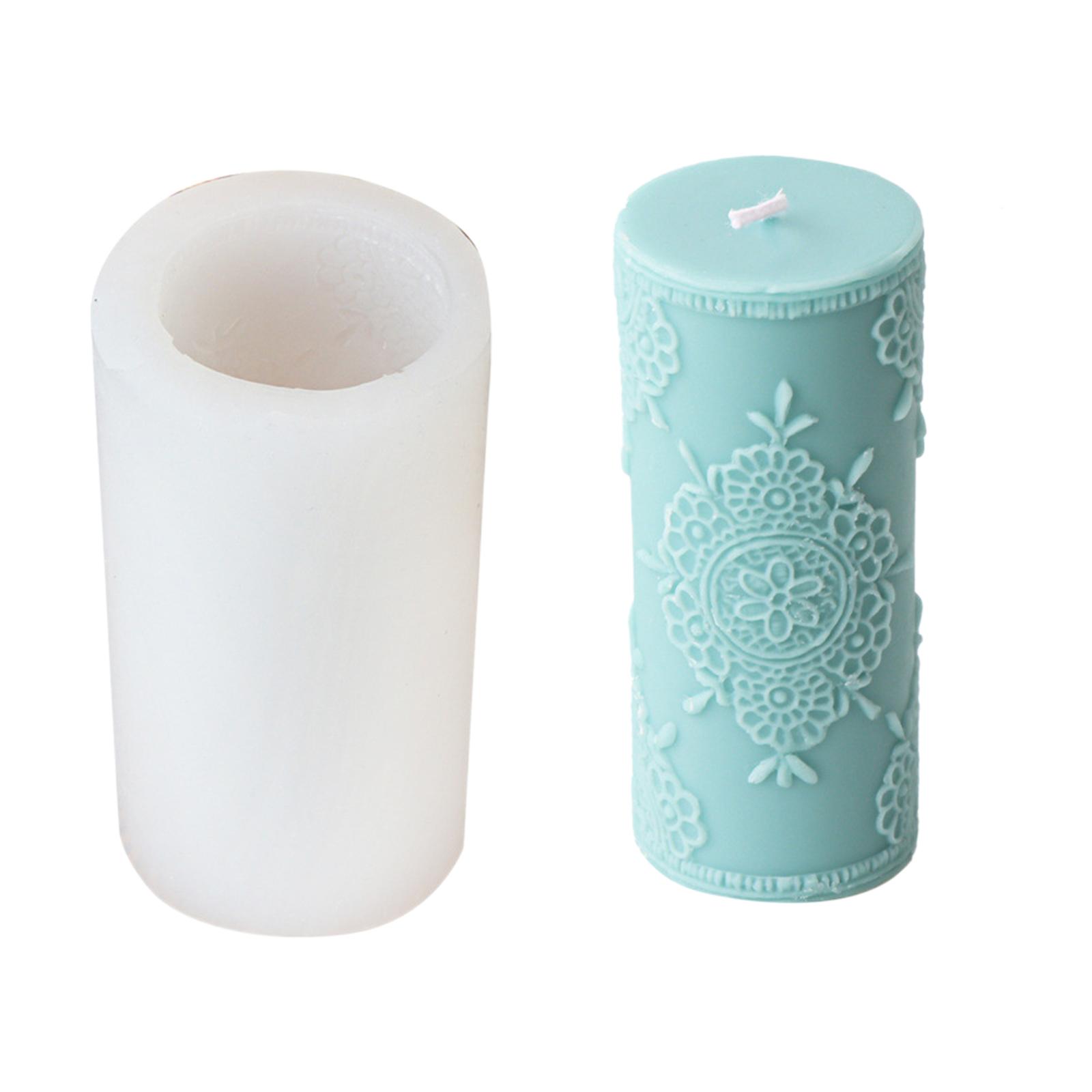 

Гибкая силиконовая форма для свечей, цилиндр с кружевным узором, форма для ароматерапии, формы для воска из эпоксидной смолы, принадлежности для изготовления ювелирных изделий D