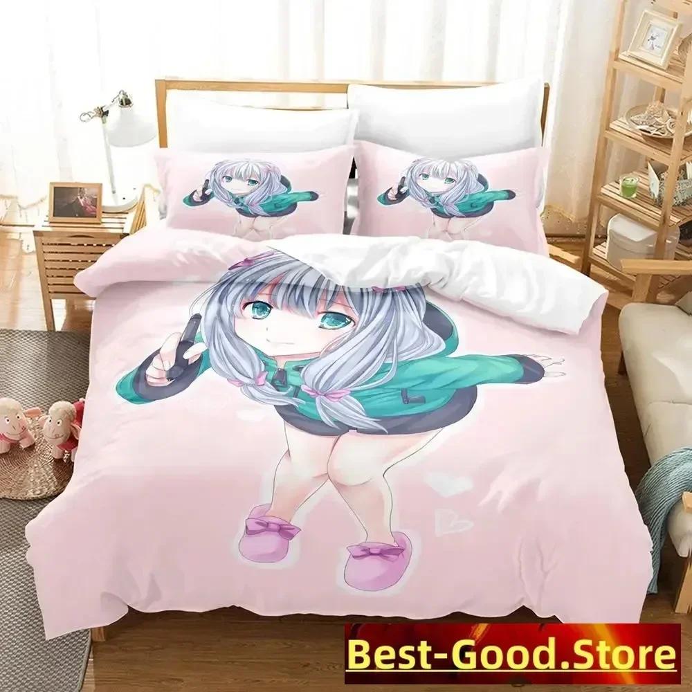 Sagiri Izumi Bedding Set Single Twin Full Queen King Size Bed Set Adult Kid Bedroom Duvetcover Sets Anime Parure De Lit Bed