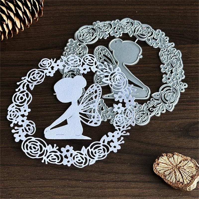 Butterfly Girl Cutting Dies Carbon Steel Die Cut Templates Metal Embossing Stencils for Scrapbooking Card Making Journal