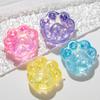 Clear Cat Paw Squeeze Toy Stress Relief Glitter Powder Kitten Paw Sensory Toy