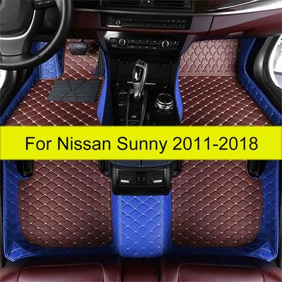 Car Floor Mats For Nissan Sunny 2011 2012 2013 2014 2015 2016 2017 2018  Auto Foot Pads Carpet Cover Interior Accessories