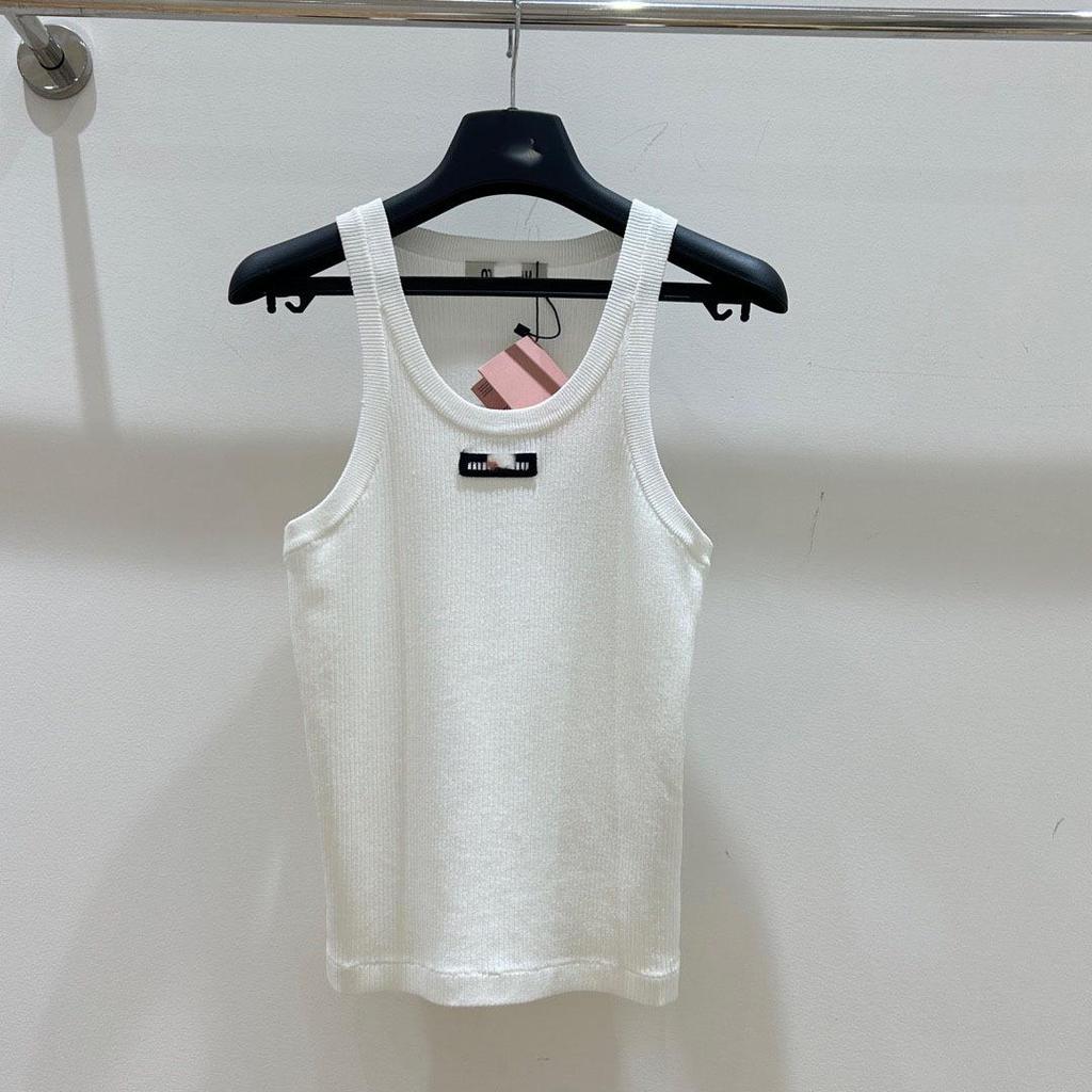 25MM Jacquard Rundhals Geripptes Stretch Ärmelloses Schlankmachendes Stricktop