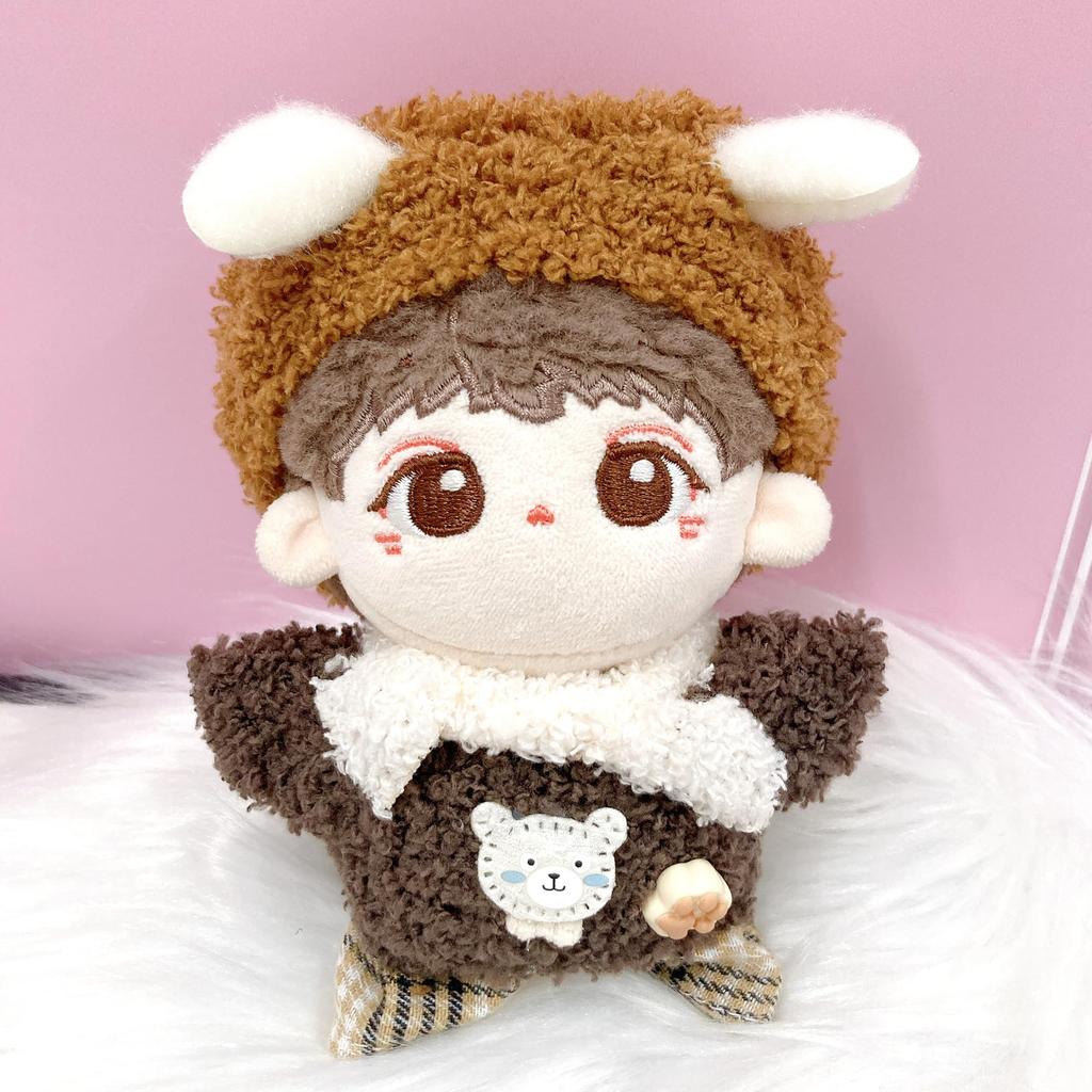 10cm Plush Toy Fluffy Latte Color Coordination Set, Brown, Plush Clothes, Kigurumi Accessories, Otaku Activities, Doll Mascot, K-Pop Doll Costume