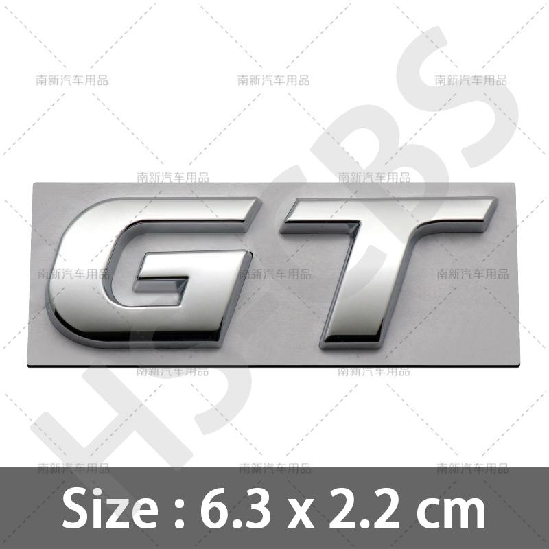 WDC5   1Pcs Metal 3D Car Rear Trunk GT Emblem Logo Auto Door Fender Badge Tailgate ogo GT Car Body Decorative Stickers Accessoires