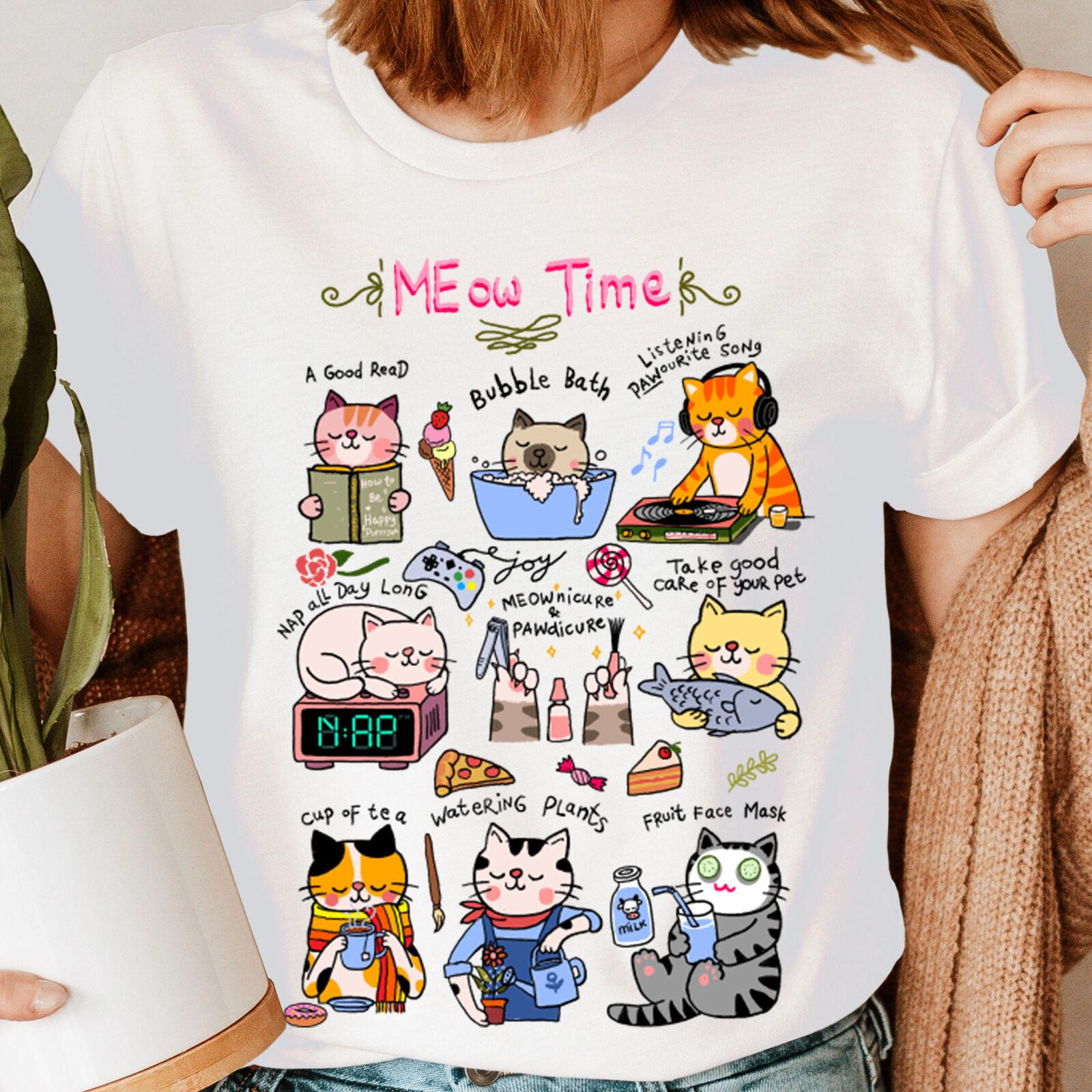 

Cat Animal Lovers Gift Idea For Her Funny Novelty Womens 100% Cotton T-shirt Mens Tees Tops Tee Top #DGV2 S