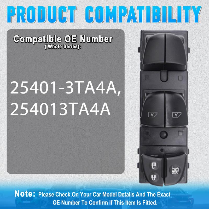 For Nissan Altima 2013 2014 2015 2016 2017 2018 Front Left Master Power Window Lift Switch With 19 P 25401-3TA4A