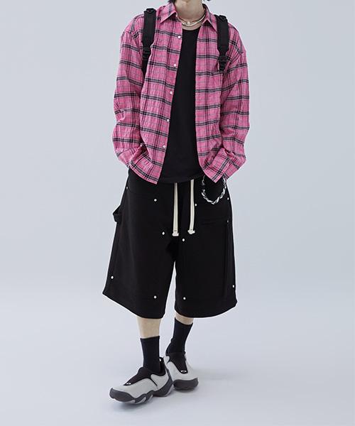 Mimdeowodeulobeu Solar Rivet Bermuda Pants_Black
