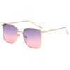 Comfortable Durable High Quality Stylish Retro High End Designer Style Alloy Metal Square Shaped Female Sun Glasses