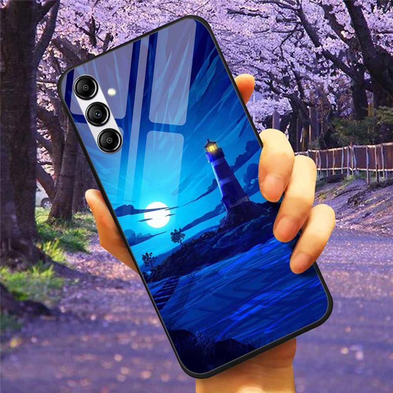 Tempered Glass Phone Case For Samsung A34 A14 A54 5G Cover For Galaxy A13 A137F A24 M54 A8 Plus Hard Back Bumper A 54 GalaxyA34