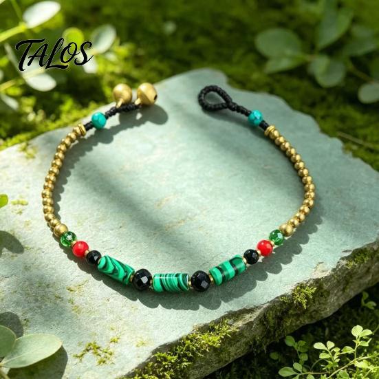 Holiday Gift for Her Bohemian Bracelet Women, Handmade Bamboo Joint Beaded Stackable Bracelet, Ethnic Style Boho Summer Jewelry Adjustable Slide