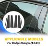 6PCS For 2011-2021 Dodge Charger Carbon Fiber Style Pillar Post Trims Cover Kit