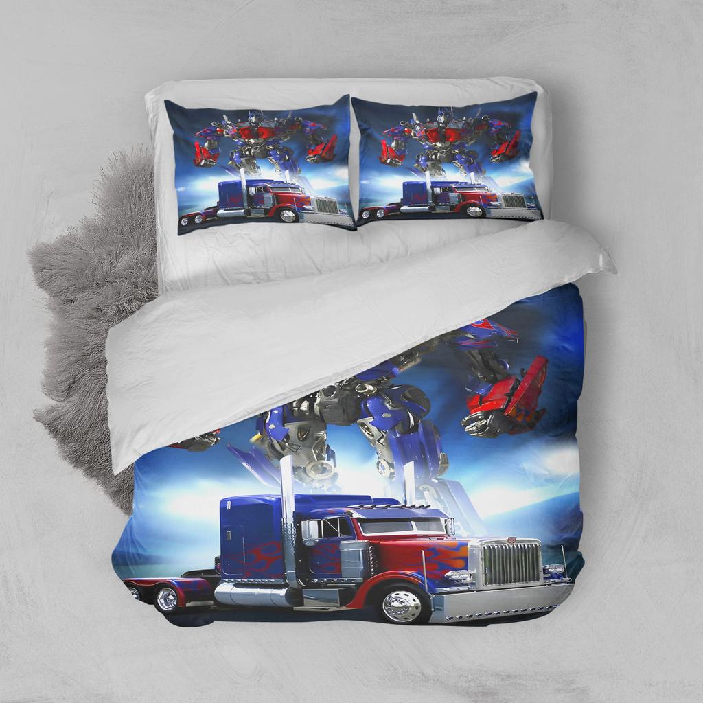 Juego de Ropa de Cama de Lujo Regalo de Cumpleaños Juegos de Cama de Dibujos Animados T-Transformers Exquisito Juego de Suministros para la Cama Funda Nórdica Juego de Colcha