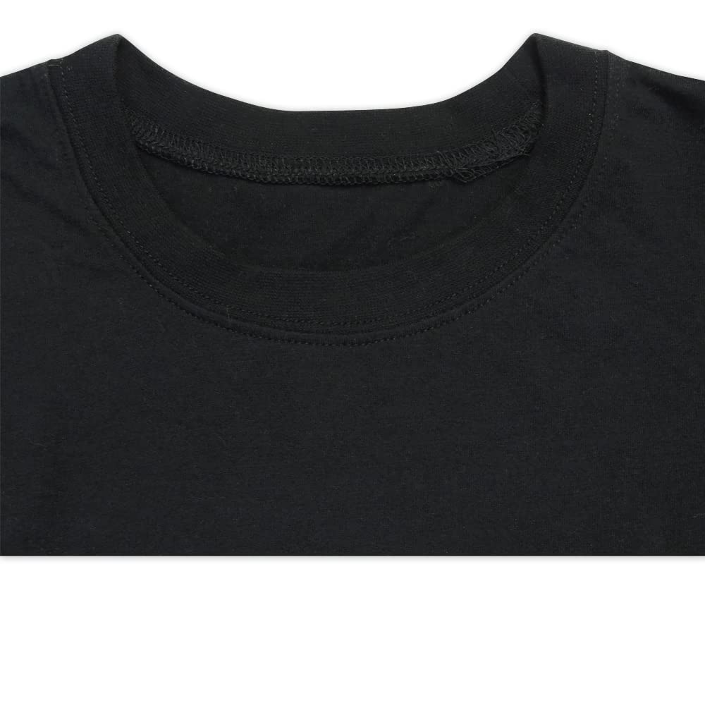 Ashbury Cotton Plain Long Sleeve Inner 120cm 100% T-Shirt (150g 5.2oz Jersey) T-Shirt, Black, (517218)