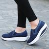 Women Slip-on Loafers Breathable Mesh Casual Walking Shoes Fashion Platform Shoes Rocker Shoes Wedge Heels