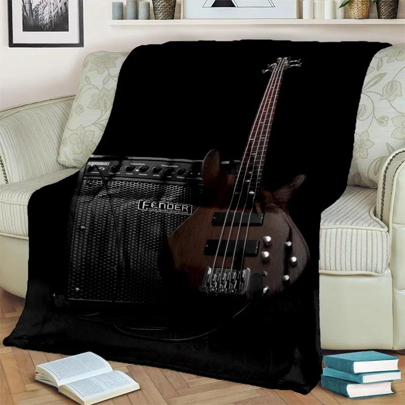 HD Classical Guitar Electric Guitar Blanket,Soft Throw Blanket for Home Bedroom Bed Sofa Picnic Travel Office Cover Blanket Kids
