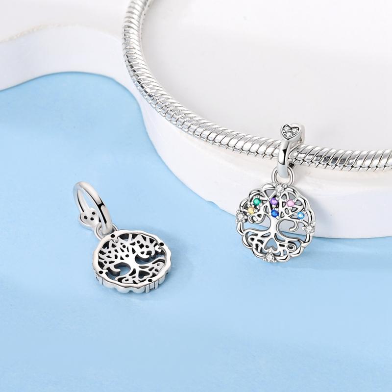 Charm Pendant Copper Tree Of Life Love Happy Family Charm Bead Fit Original Bracelet Necklace Diy Jewelry For Women