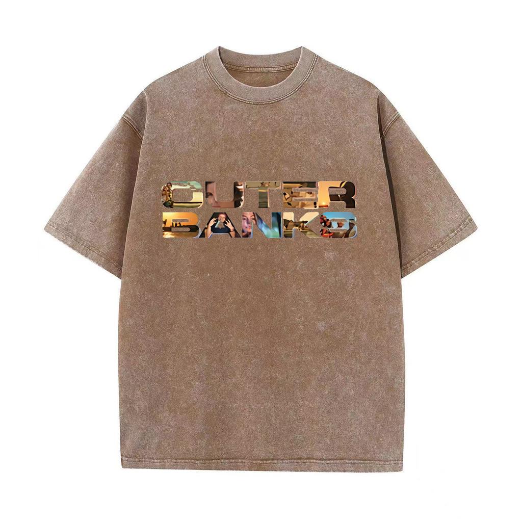 Outer Banks T-Shirt Herren T-Shirt Grafik Outer Banks Herren T-Shirt Harajuku Damen T-Shirt Retro Gewaschenes Vintage T-Shirt