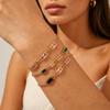 18K Gold-Plated Square Stone Titanium Steel Bracelet for Women - Elegant & Versatile