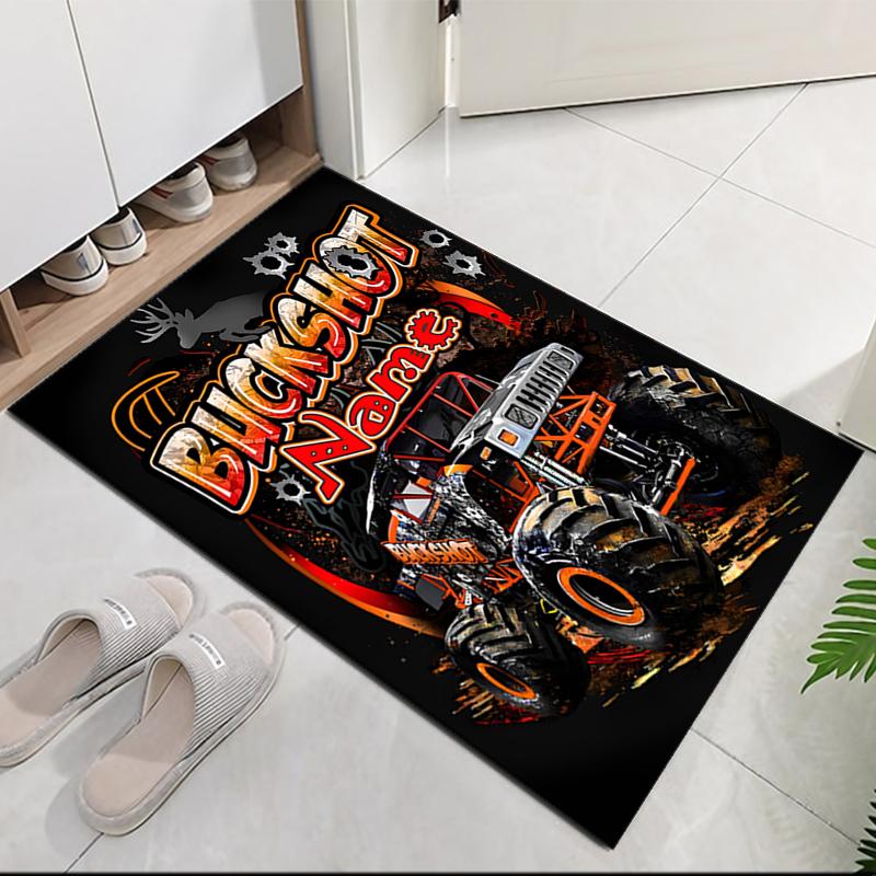 Custom Name Truck Printed Carpet, for Office Chair Living Room Bedroom Kitchen Room Decor Gifts.