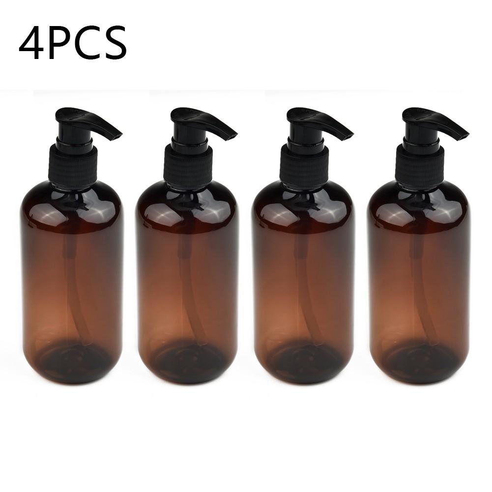 Refillable Empty Pump Bottles Black Lotion Pump Soap Dispenser Spas Therapists 250ml Brown For salons Brand new