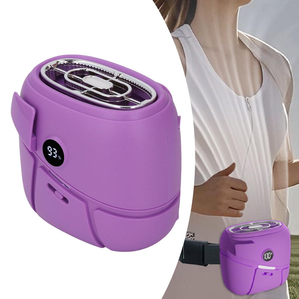 Waist Hanging Fan LED Display Portable Cooling Fan for Outdoor Work 100 S Adjustment Diffusion Function