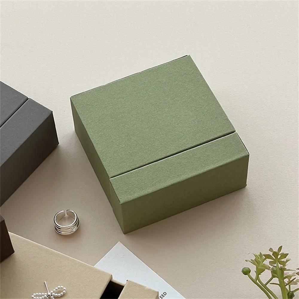

Creative Drawer Jewelry Packaging Box Necklace Ring Earing Bracelet Storage Organizer Display Stand Solid Color Paper Gift Boxes зелёный