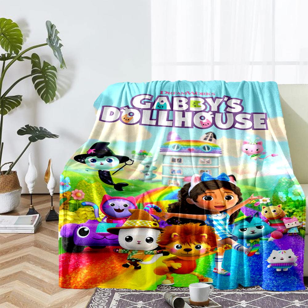 Gabby’s Dollhouse Theme Printed Blanket - Perfect for Couch, Bed, Travel & Outdoor Use | Machine Washable, Cozy & Durable.