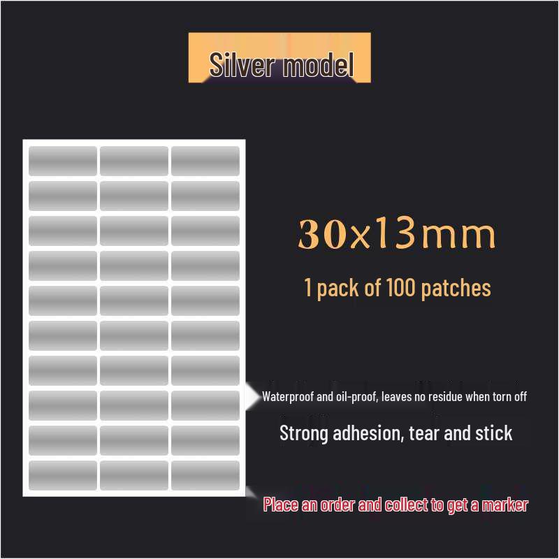 Waterproof Silver Label Stickers for Kitchen Storage and Seasoning Marking
