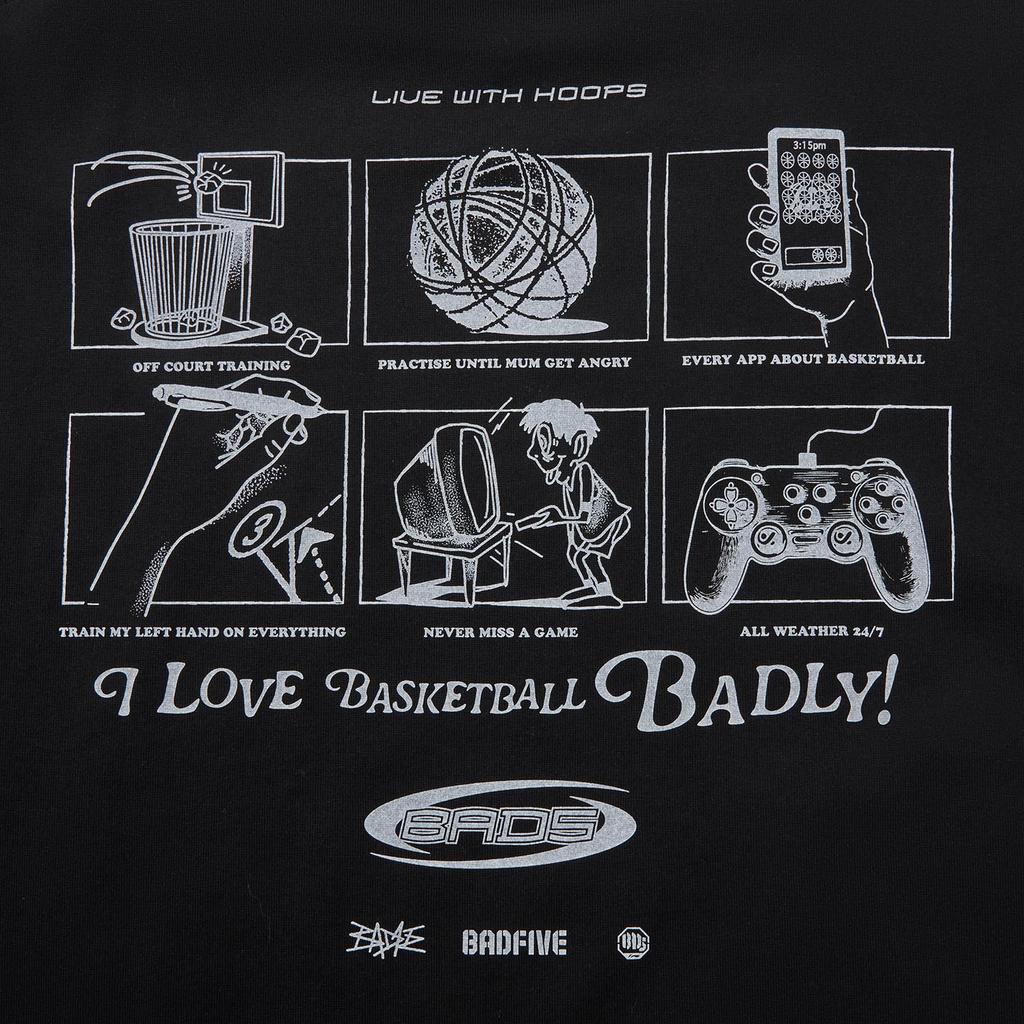 Li Ning BADFIVE T Shirts Men's Black Crew Neck Moderate AHSW163-5