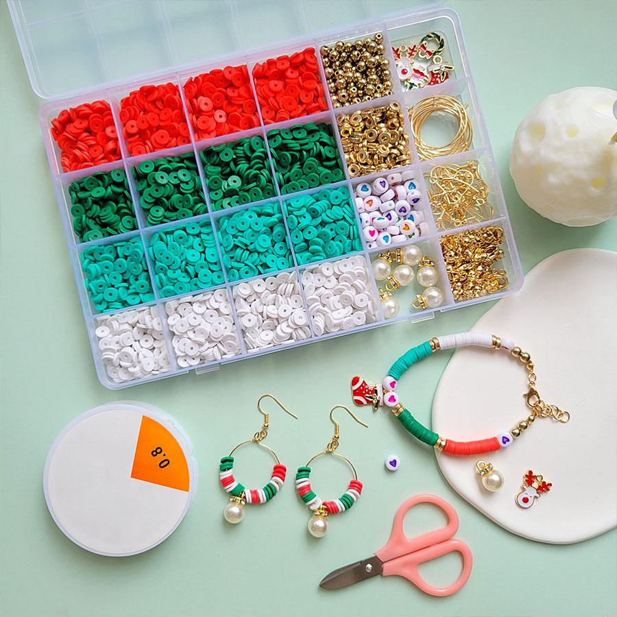 Diy Soft Pottery Bracelet Christmas Series Set Necklace With Jewelry Material Bag Accessories Loose Beads