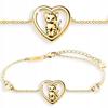 Gold Bracelet Heart With Cat Little Heart Cat Kitten In The Heart Silver 925