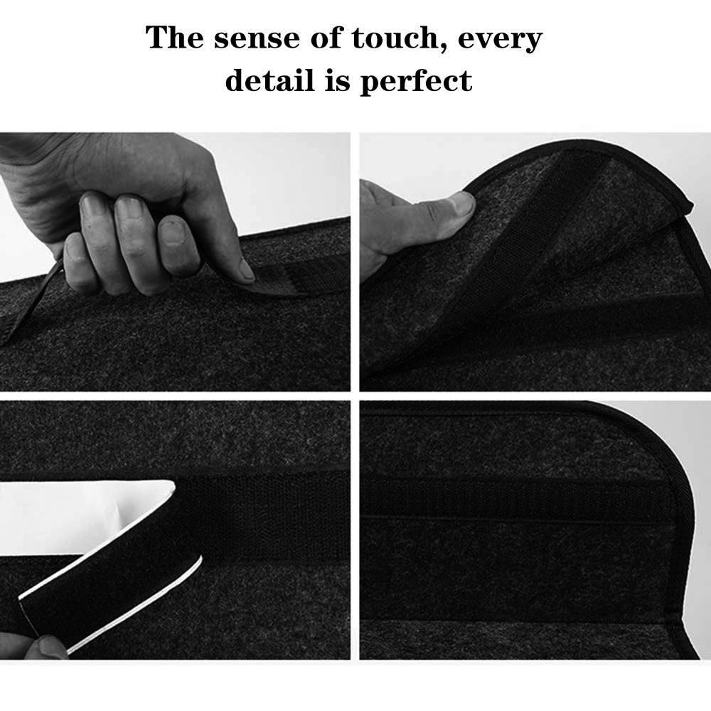 Car Trunk Organizer Bag Trunk Storage Box with Lid Soft Felt Non Slip Trunk Storage Organizers for SUV Auto Truck Van Grey