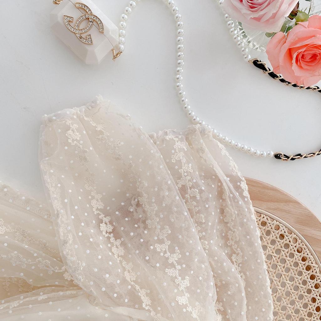 Spitzen-Netz-Prinzessinnenkleid für Kleinkinder & junge Mädchen – Stilvolles koreanisches Langarm für Frühling & Herbst